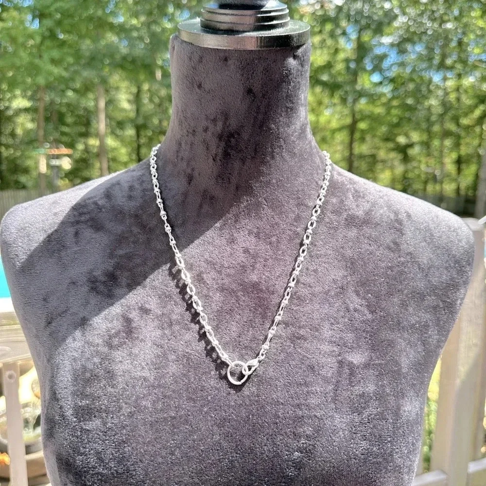 Multiple Looks 3 Strand Orange & Silver Long Statement Necklace Premier Designs - Picture 13 of 16